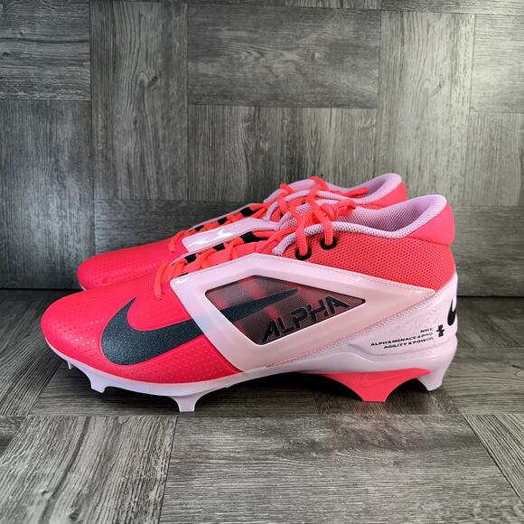 Nike Alpha Menace 4 Pro NRG Football Cleats Men's 9 Racer Pink Grey - Picture 3 of 8